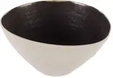 Thrown bowl with distorted wall, c.1967 by Lucie Rie, c.1967, Porcelain with mushroom exterior and manganese interior glaze, offered Apr 2008