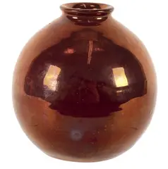 Olive Jones, Spherical  vase, Pottery with copper lustre glaze