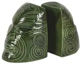 Crown Lynn Wharetana Ware, Pair of bookends modelled as moko mokai