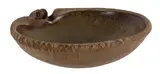 Avian bowl by Len Castle, Earthenware with umber pigment, ash glazed well, sold Apr 2008