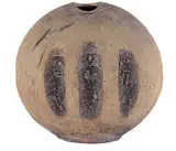 Large discoid vase by Len Castle, Moulded and hand formed, umber pigmented earthenware, sold Apr 2008