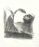 Tony Fomison, The Argument, lithograph A/P 1