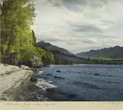 F. S Grauf, Glendhu Bay, Lake Wanaka, hand-coloured photograph