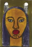 Robyn Kahukiwa, Wahine Kauwae, lithograph, 33/200