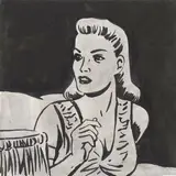 Startled Woman by Dick Frizzell, screenprint, sold Feb 2008
