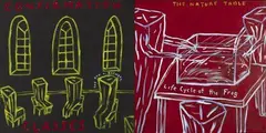 Education - Religious & Secular: Auto Portrait - The Early Years by Gavin Chilcott, oil on canvas, diptych, sold Feb 2008
