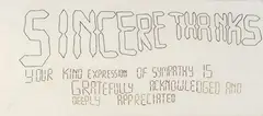 Sincere Thanks by Ronnie van Hout, embroidery on cotton, sold Nov 2007