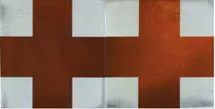 Cartesian Circle (X) by Stephen Bambury, rust and acrylic on aluminium, diptych, sold Nov 2007