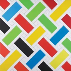 Lattice No. 12 by Ian Scott, acrylic on canvas, sold Nov 2007