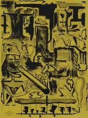 Smoking by Bill Hammond, colour lithograph, 8/24, sold Oct 2007