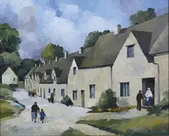 Tom Esplin, Bilbury Cotswolds, oil on board