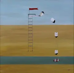 Sally Papps, Taking the Plunge, acrylic on board