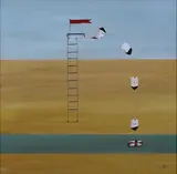 Sally Papps, Taking the Plunge, acrylic on board