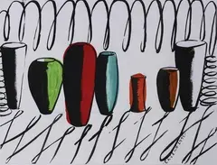 Gavin Chilcott, Untitled - Urns, ink and watercolour on paper