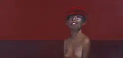 Gary Waldrom, Head with Red Cap, acrylic on canvas