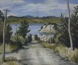 Elise Constance Mourant, View from Howick, Auckland, oil on board
