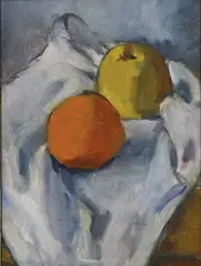 John Weeks, Still Life with Fruit, oil on board
