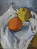 John Weeks, Still Life with Fruit, oil on board