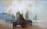 James Walter Gozzard, Morning on the Beach, watercolour and bodycolour on paper