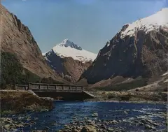 A. McMaster, Mt Talbot - Upper Hollyford River, hand-coloured photograph