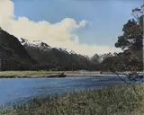A. McMaster, Eglinton River, Te Anau, hand-coloured photograph
