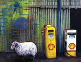 Roger Twiname, Old 'n 'Ewe, Ohakune, acrylic on canvasboard
