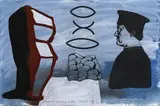 Richard Killeen, Italo's Fish Painting, mixed media on paper