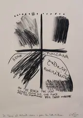 Ralph Hotere, Tangi at Mitimiti, lithograph, 7/11