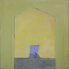 Riduan Tomkins, Untitled - Figures in a Doorway, oil on linen