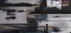 Abstracted Forms by Els Noordhof, acrylic on aluminium mounted on board, sold Oct 2007