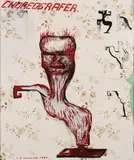 Choreografer by Bill Hammond, acrylic on wall paper, sold Oct 2007