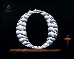 O by Tony de Lautour, oil and acrylic on paper, sold Oct 2007