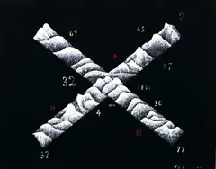 X by Tony de Lautour, oil and acrylic on paper, sold Oct 2007