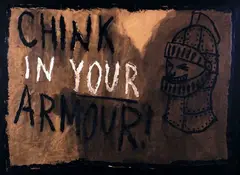 Chink in Your Armour by Peter Robinson, oil stick on builders paper, sold Oct 2007