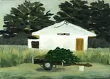 Michael Stevenson, Christmas Trees: Trinity Hall, oil on board
