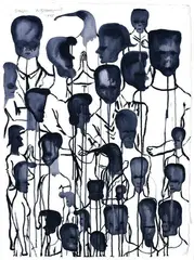Bill Hammond, Study, acrylic on paper
