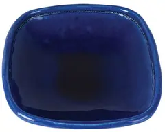 Copper blue glazed oblong dish with impressed design to rim. by Len Castle, Impressed with artists initials, offered Oct 2007