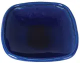 Len Castle, Copper blue glazed oblong dish with impressed design to rim.