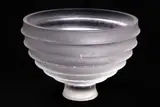 Scallop bowl by Ann Robinson, Translucent clear cast glass, 30% lead, sold Oct 2007