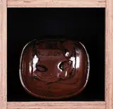 Len Castle, Oblong bowl with tenmoku glaze