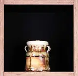 Bruce Martin, Anagama fired, wheel thrown lidded water jar. Wood ash glazed.