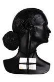 Sofia Tekela-Smith, Untitled (Brett Graham), Fibreglass and acrylic, with gold lipped pearl shell and black waxed thread