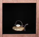 Peter Lange, Porcelain teapot, Modeled as a rock with a stone lid and rebar spout and handle