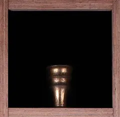 Scalloped walled beaker vase by John Parker, Burnished bronze glaze, offered Oct 2007