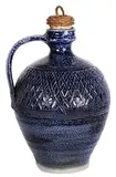 Mirek Smisek, Blue salt glazed wine ewer with wicker stopper