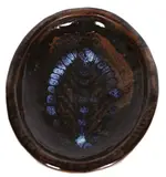 Warren Tippett, Oval platter with tenmoku and jun glazes