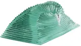 Richard Lander, Stacked and polished kiln glass, The graduated stacked glass collapsed at the upper section to create a wave form effect