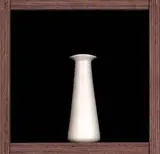 Ernest Shufflebottom for Crown Lynn, hand potted vase, matt white, mallet shape with flared mouth, Shape c.15, printed crowned star mark