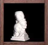 Crown Lynn table lamp base, Three Faces of Eve, Slip cast, printed tiki mark