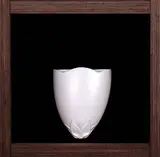 Crown Lynn slip cast wall vase, Matt white, tulip shape, Shape 109
